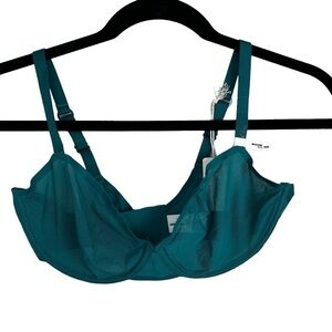 Aerie SMOOTHEZ Mesh Unlined Bra Green Envy